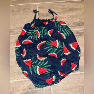 Old Navy Navy Blue Watermelon Print Romper